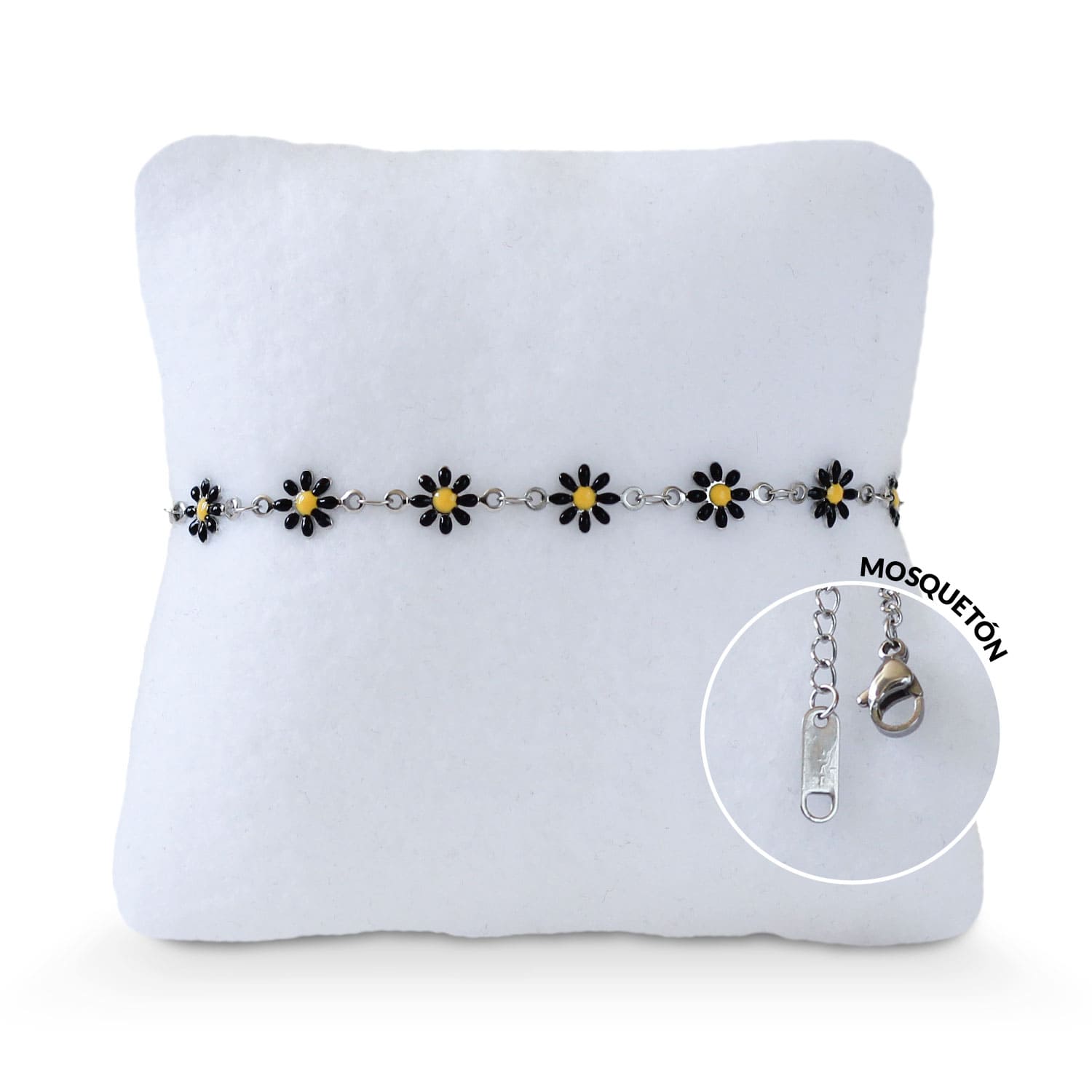 Tobillera Acero con Flores
