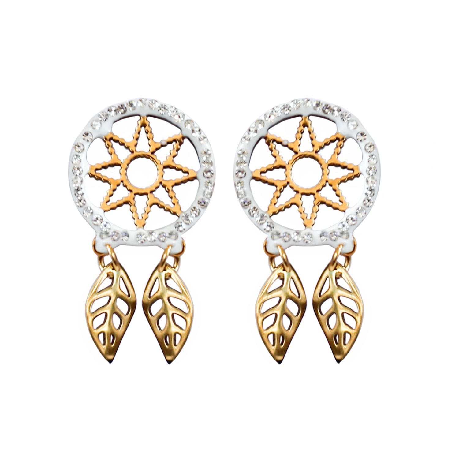 Aretes de Acero Dorado Atrapasueños